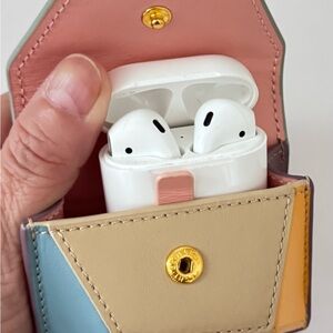 MLouye AirPods Case Holder – MLouye Multicolor Leather Geometric AirPods Cover
